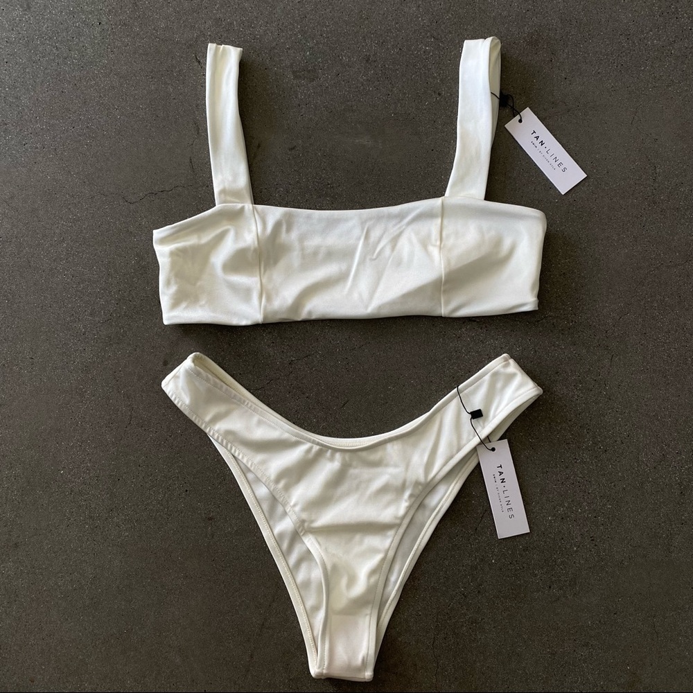 NWT Tan + Lines Bikini Set